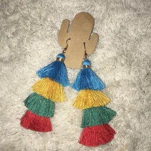 SOLD - Multicolored Tassel earrings